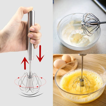 🔥 BUY 1 GET 1 FREE | Stainless Steel Push-Down Egg Beater