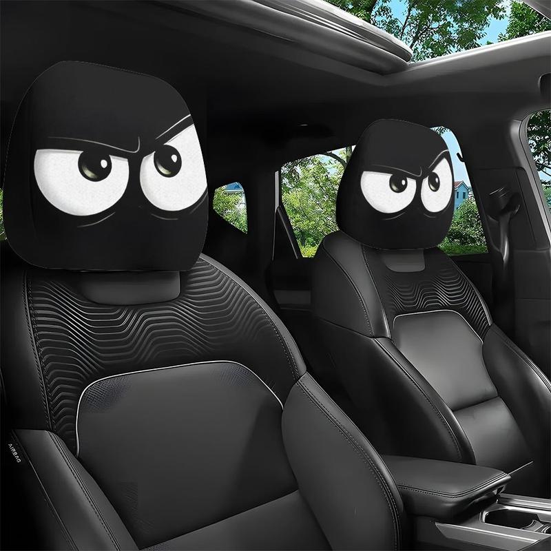 😆 Funny Cartoon Car Headrest Covers – 2PCS 2D Universal Fit🚗