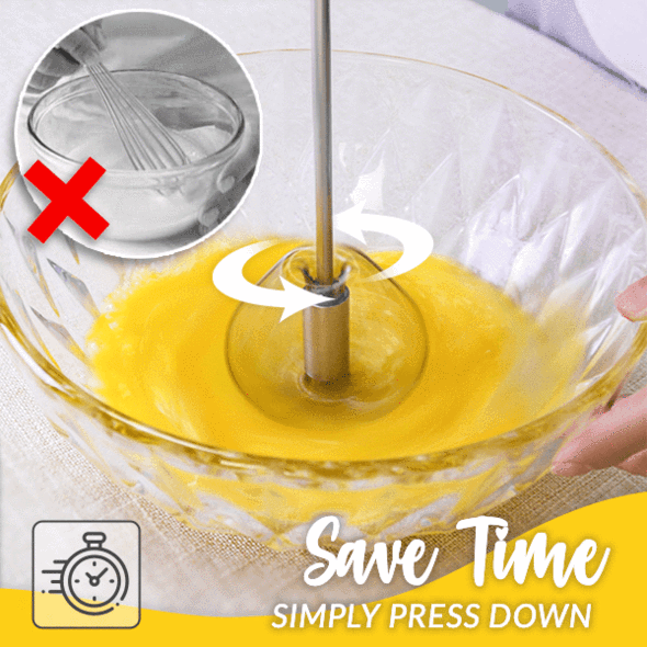 🔥 BUY 1 GET 1 FREE | Stainless Steel Push-Down Egg Beater
