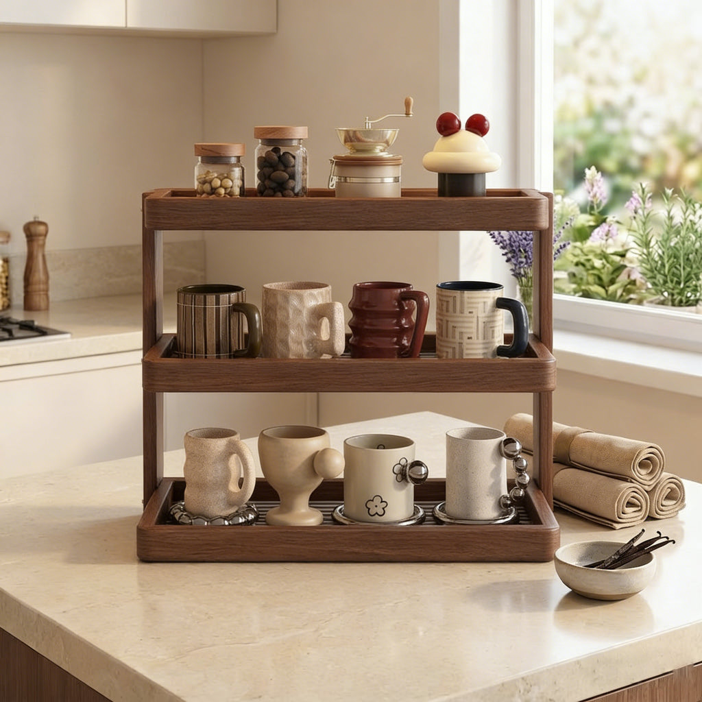 Premium 3-Tier Wooden Desktop Organizer