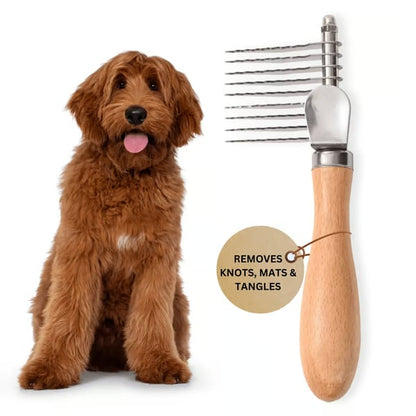 🐾 Professional Dog Dematting Rake ✅ Gentle Grooming Brush for Mats & Tangles | Undercoat Shedding Reducing Tool for All Breeds