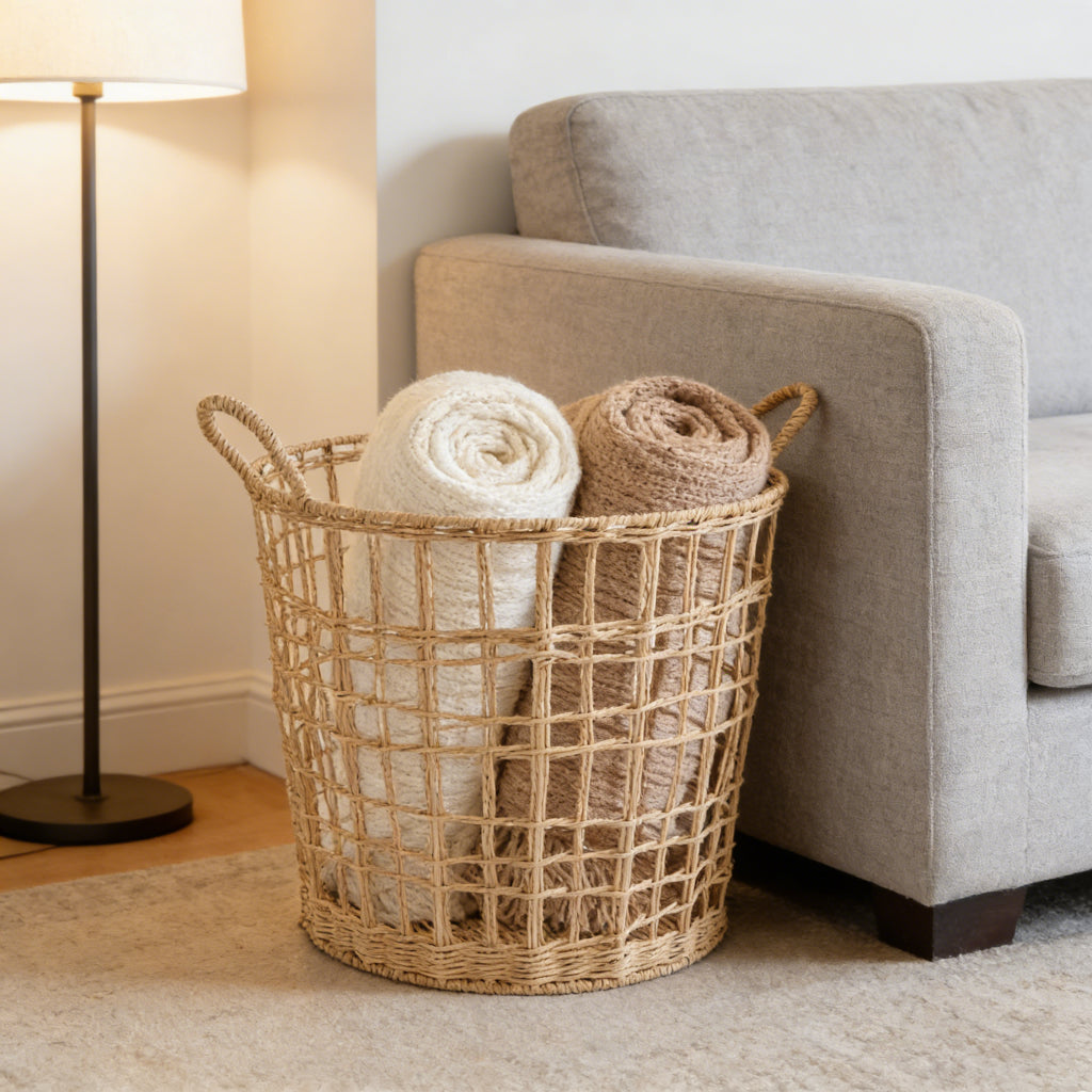 Nordic-Style Hand-Woven Storage & Laundry Basket