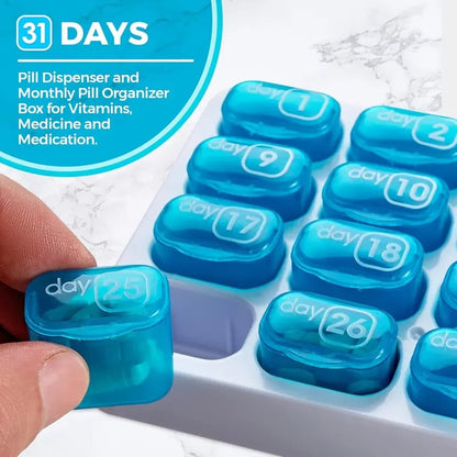 🔥 [Buy 1 Get 1 FREE] 💊 31-Day Premium Monthly Pill Organizer - Universal Travel Case for All Medications & Vitamins ✨