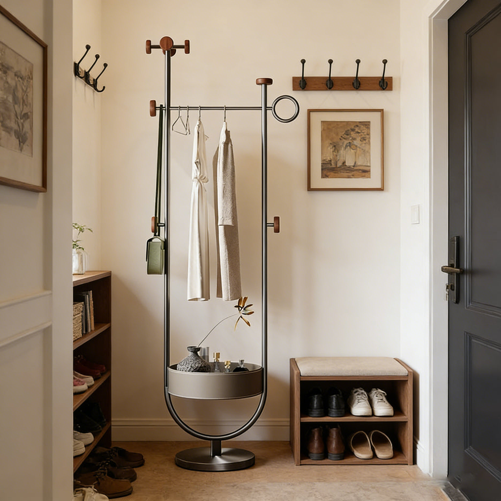 Modern Bedside Organizer & Coat Rack