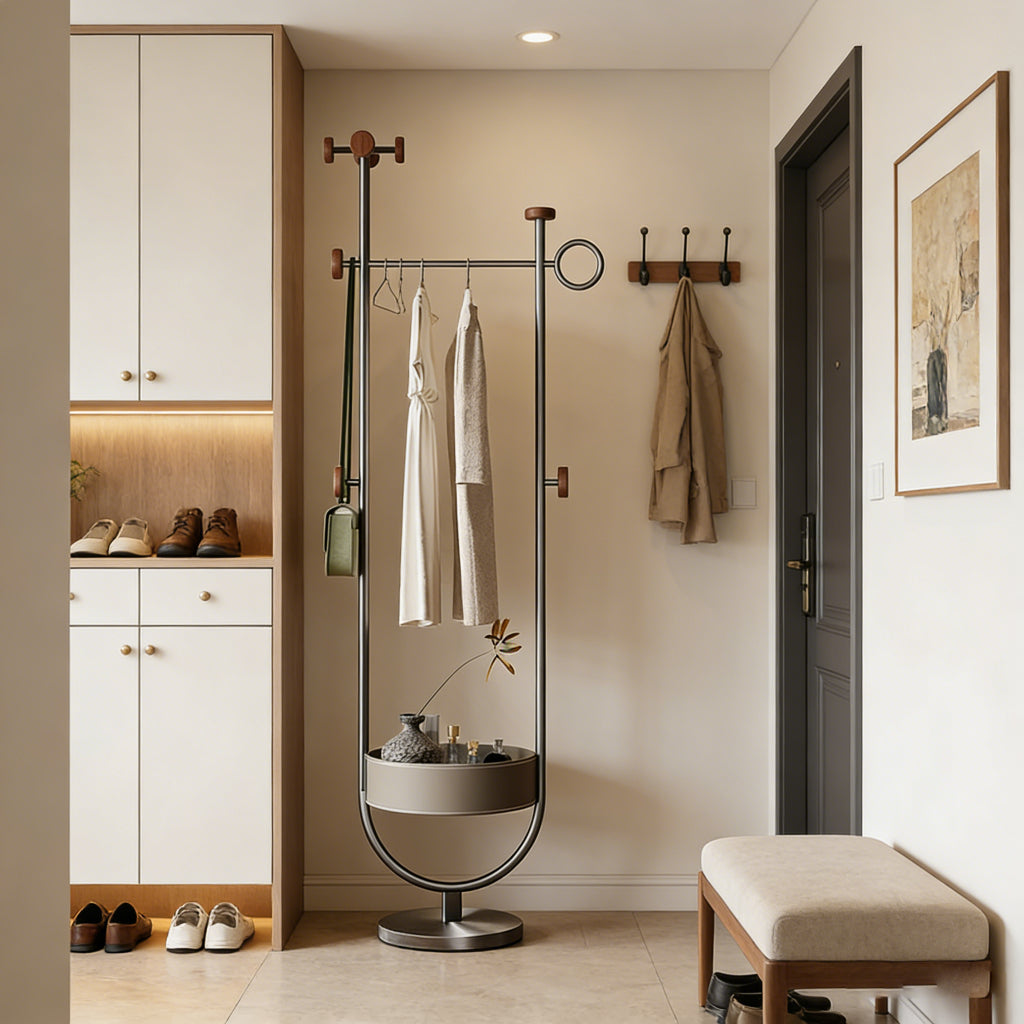 Modern Bedside Organizer & Coat Rack