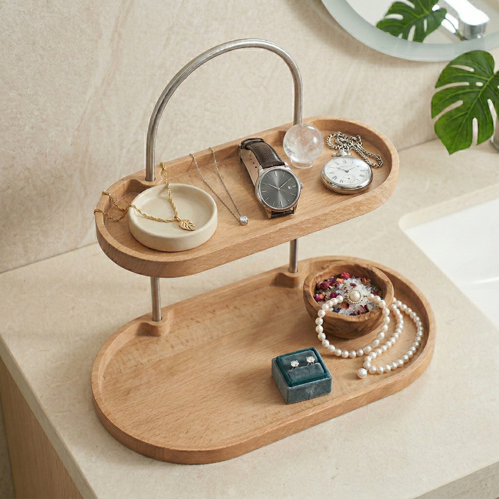 Modern Two-Tier Desktop Organizer