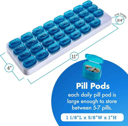 🔥 [Buy 1 Get 1 FREE] 💊 31-Day Premium Monthly Pill Organizer - Universal Travel Case for All Medications & Vitamins ✨