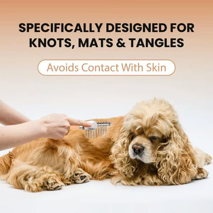 🐾 Professional Dog Dematting Rake ✅ Gentle Grooming Brush for Mats & Tangles | Undercoat Shedding Reducing Tool for All Breeds