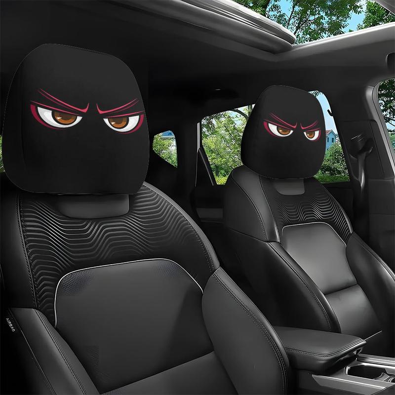 😆 Funny Cartoon Car Headrest Covers – 2PCS 2D Universal Fit🚗