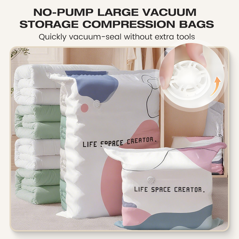 50% OFF Ends Soon! ⏳ Last Few Hours No-Pump Large Vacuum Compression Bags 🏡 Maximize Your Space NOW! 🚀💨