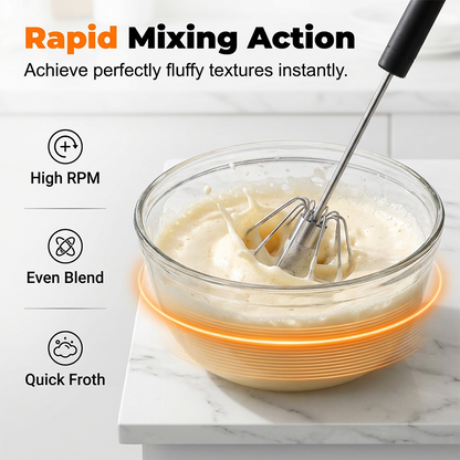 🔥 BUY 1 GET 1 FREE | Stainless Steel Push-Down Egg Beater